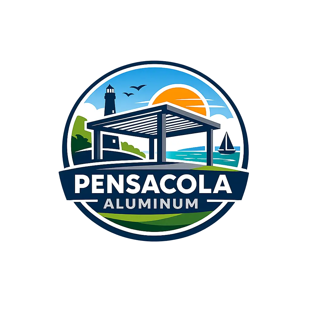 Pensacola Aluminum logo featuring pergola design in Pensacola, FL.